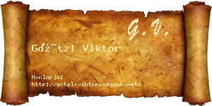 Götzl Viktor névjegykártya